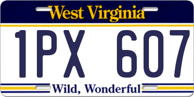 WV license plate 1PX607