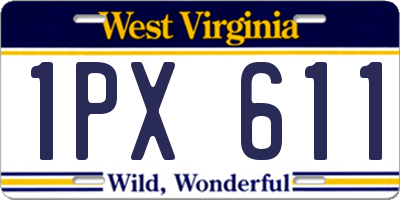 WV license plate 1PX611