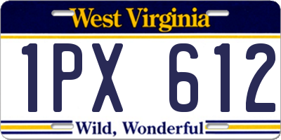 WV license plate 1PX612