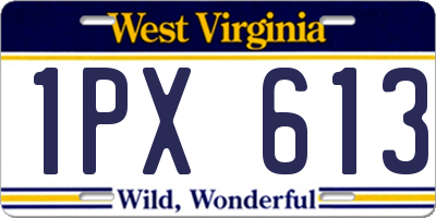 WV license plate 1PX613