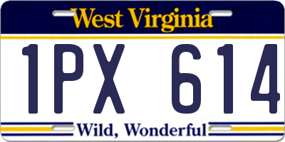 WV license plate 1PX614