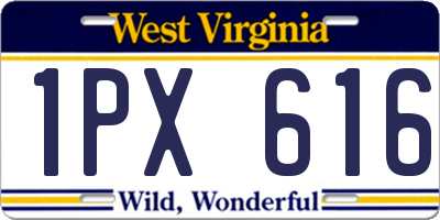 WV license plate 1PX616