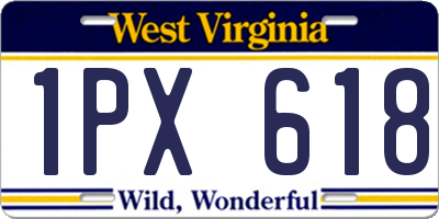 WV license plate 1PX618