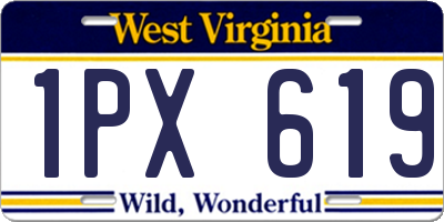 WV license plate 1PX619
