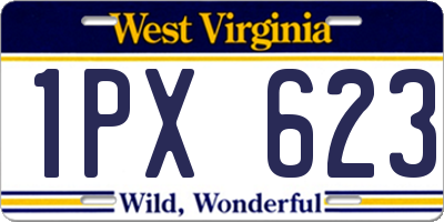 WV license plate 1PX623