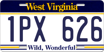 WV license plate 1PX626