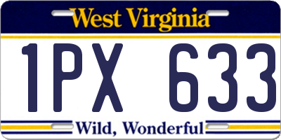 WV license plate 1PX633