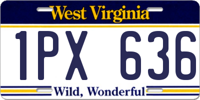 WV license plate 1PX636