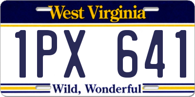 WV license plate 1PX641