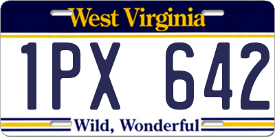 WV license plate 1PX642