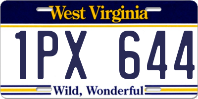 WV license plate 1PX644