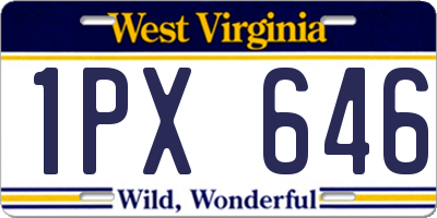 WV license plate 1PX646