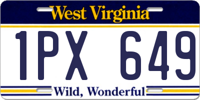 WV license plate 1PX649
