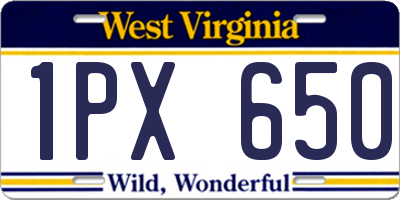 WV license plate 1PX650