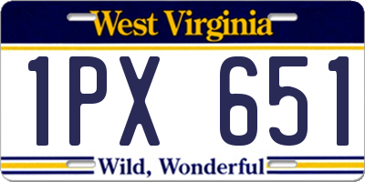 WV license plate 1PX651