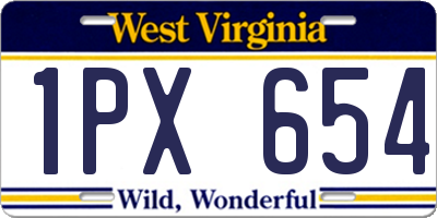 WV license plate 1PX654