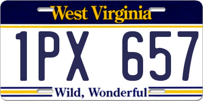 WV license plate 1PX657