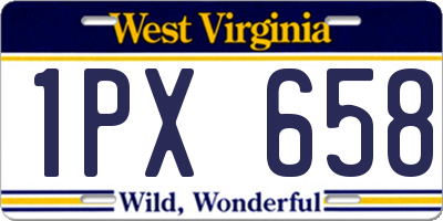 WV license plate 1PX658