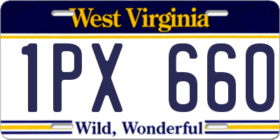WV license plate 1PX660