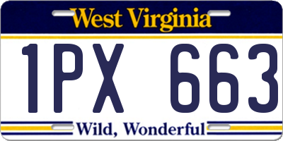 WV license plate 1PX663