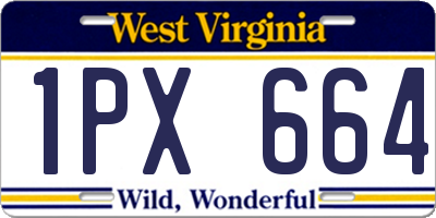 WV license plate 1PX664