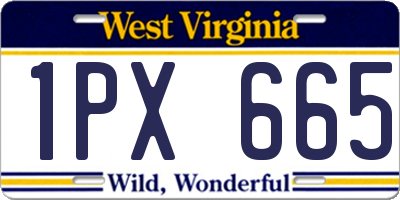 WV license plate 1PX665