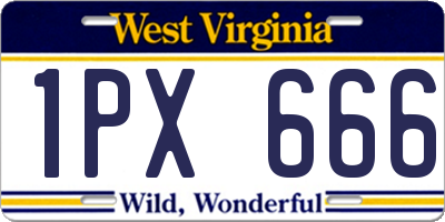 WV license plate 1PX666