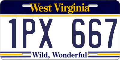 WV license plate 1PX667
