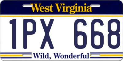 WV license plate 1PX668