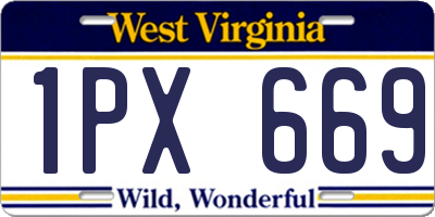WV license plate 1PX669