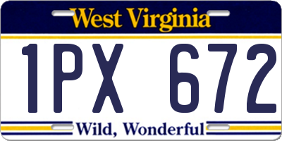 WV license plate 1PX672