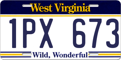 WV license plate 1PX673