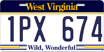 WV license plate 1PX674