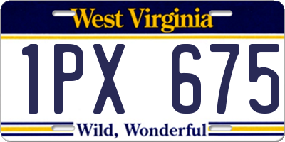 WV license plate 1PX675