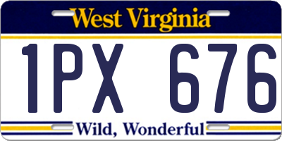 WV license plate 1PX676