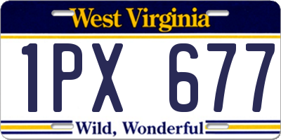 WV license plate 1PX677