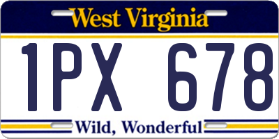 WV license plate 1PX678