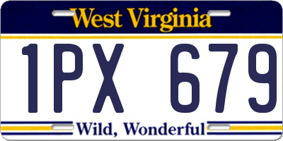 WV license plate 1PX679