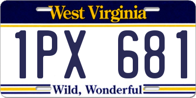 WV license plate 1PX681