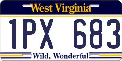 WV license plate 1PX683