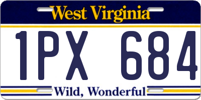 WV license plate 1PX684