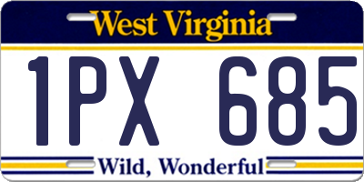WV license plate 1PX685