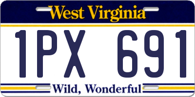 WV license plate 1PX691