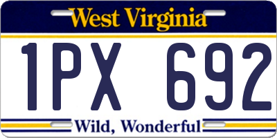 WV license plate 1PX692