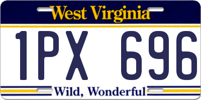WV license plate 1PX696