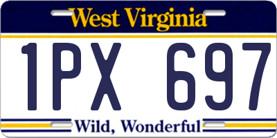 WV license plate 1PX697