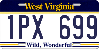 WV license plate 1PX699