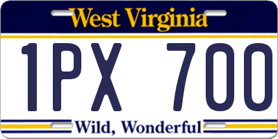 WV license plate 1PX700
