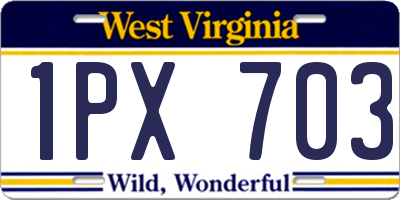 WV license plate 1PX703