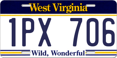 WV license plate 1PX706
